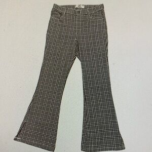 Hollister Black and White Plaid Flare Pants